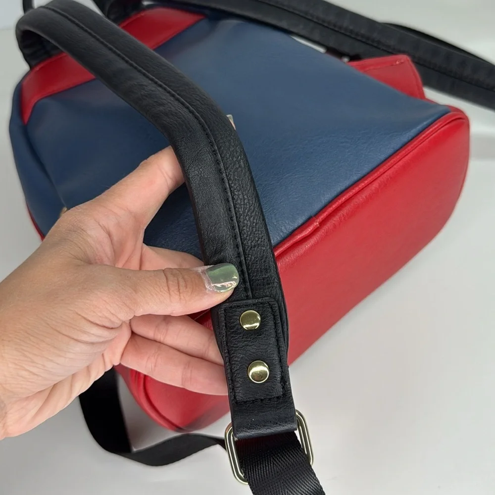 Loungefly marvel captain marvel gold red and blue backpack purse cosplay bag